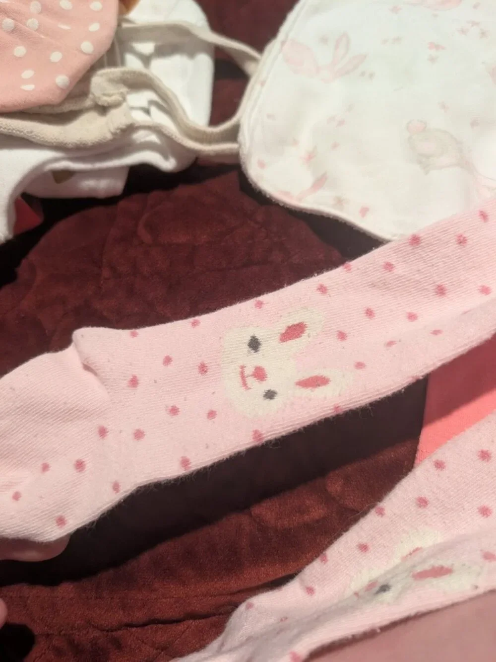 Baby Pants, Tights, Bib Bundle - Adorable Bunny Design